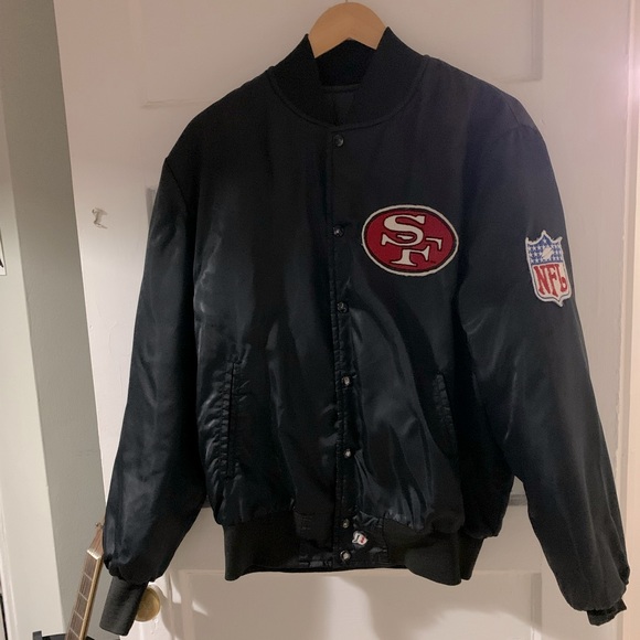 NFL Other - Official NFL SF 49ers Varsity Bomber Jacket windbreaker coat black size large